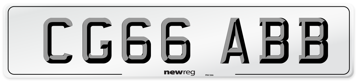 CG66 ABB Number Plate from New Reg